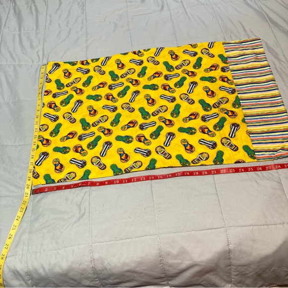 FLIP FLOP Rainbow Pillow Case Beach Theme Bright Colorful Stripes Standard Size - Picture 11 of 13